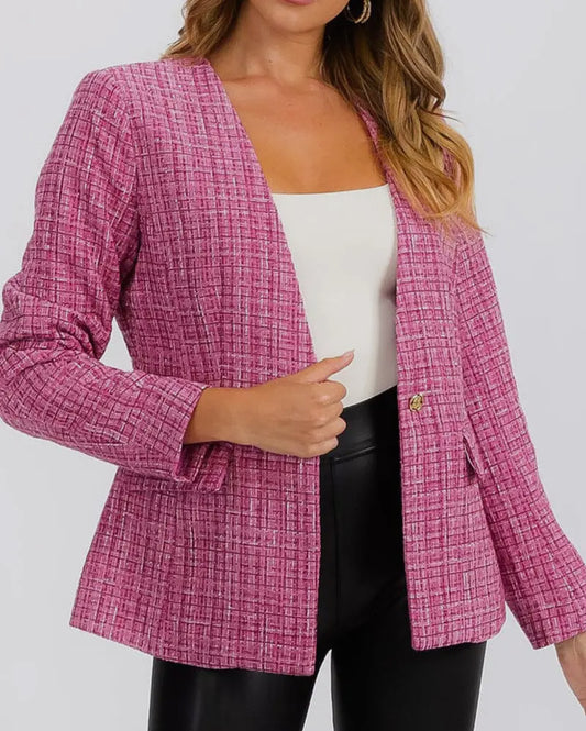 Pink Linen Blazer