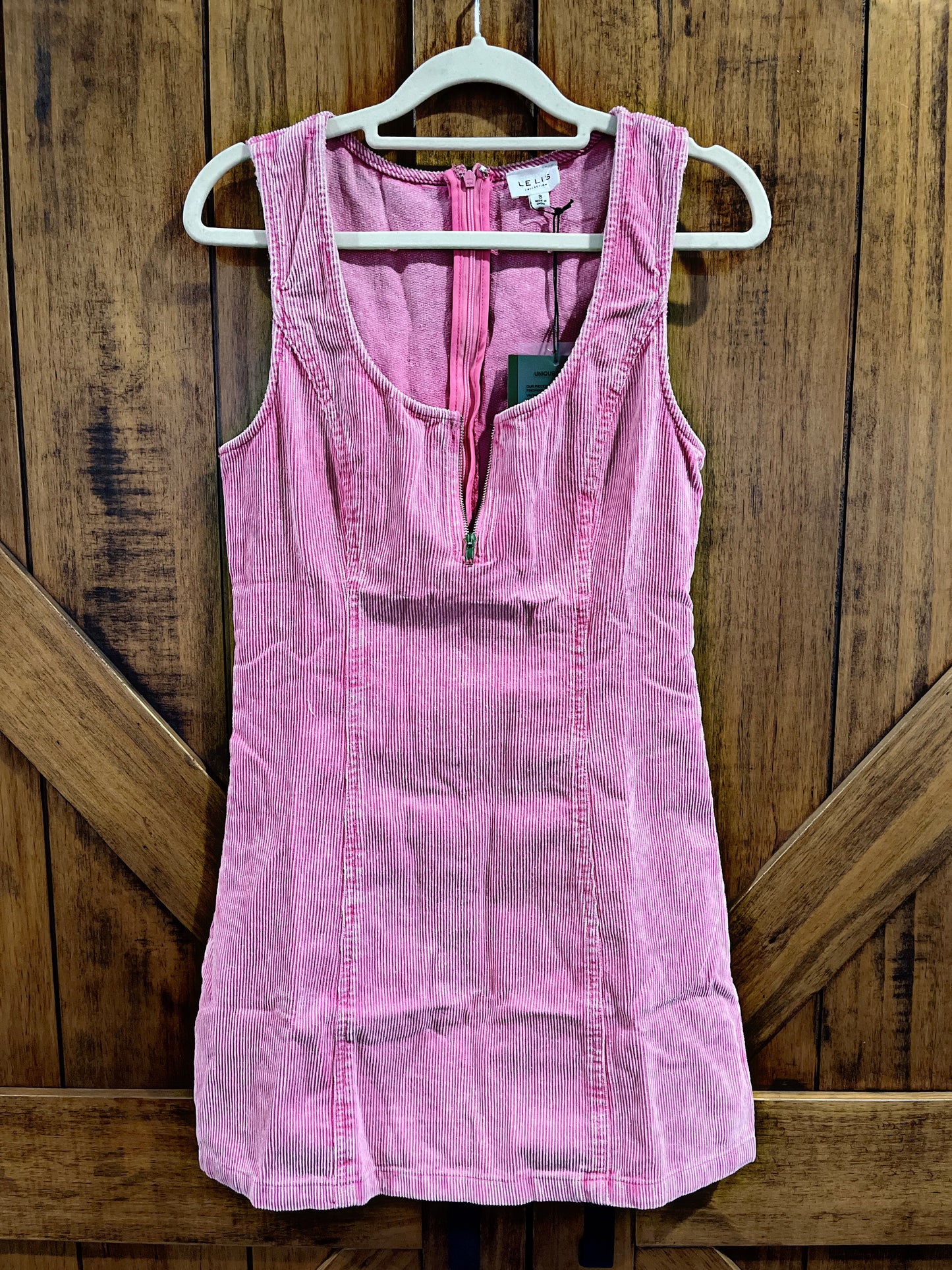 Pink Washed Corded Dress