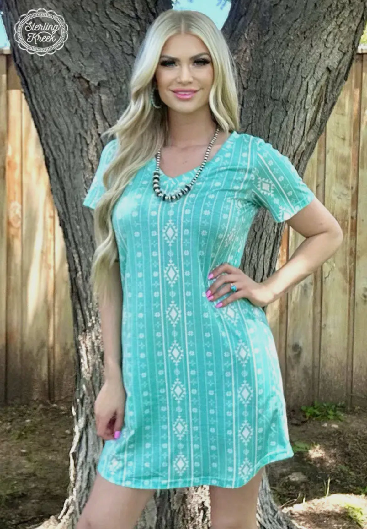 Turquoise/Aztec Dress