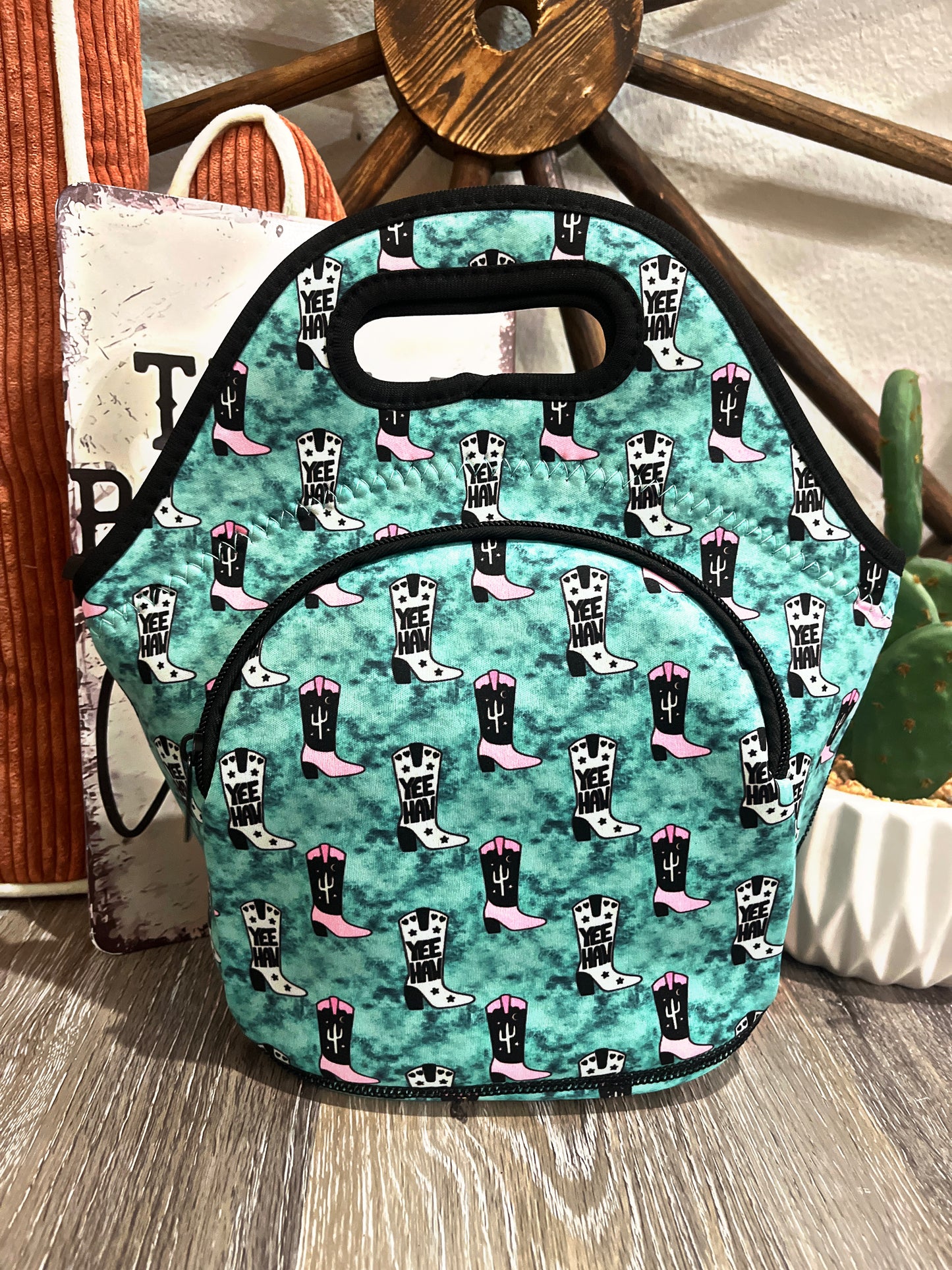 Western Print Lunch Totes