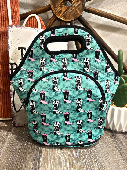Western Print Lunch Totes