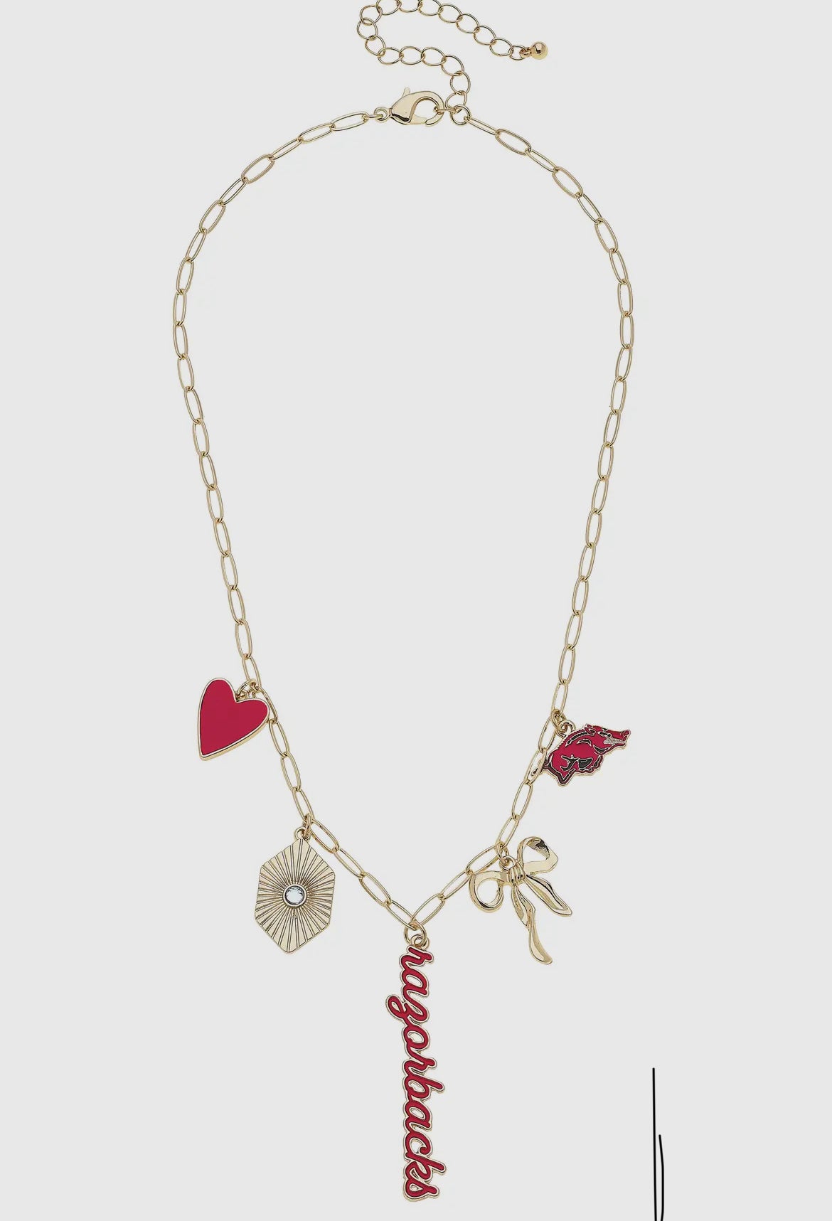 Arkansas Razorback Paper Clip Charm Necklace