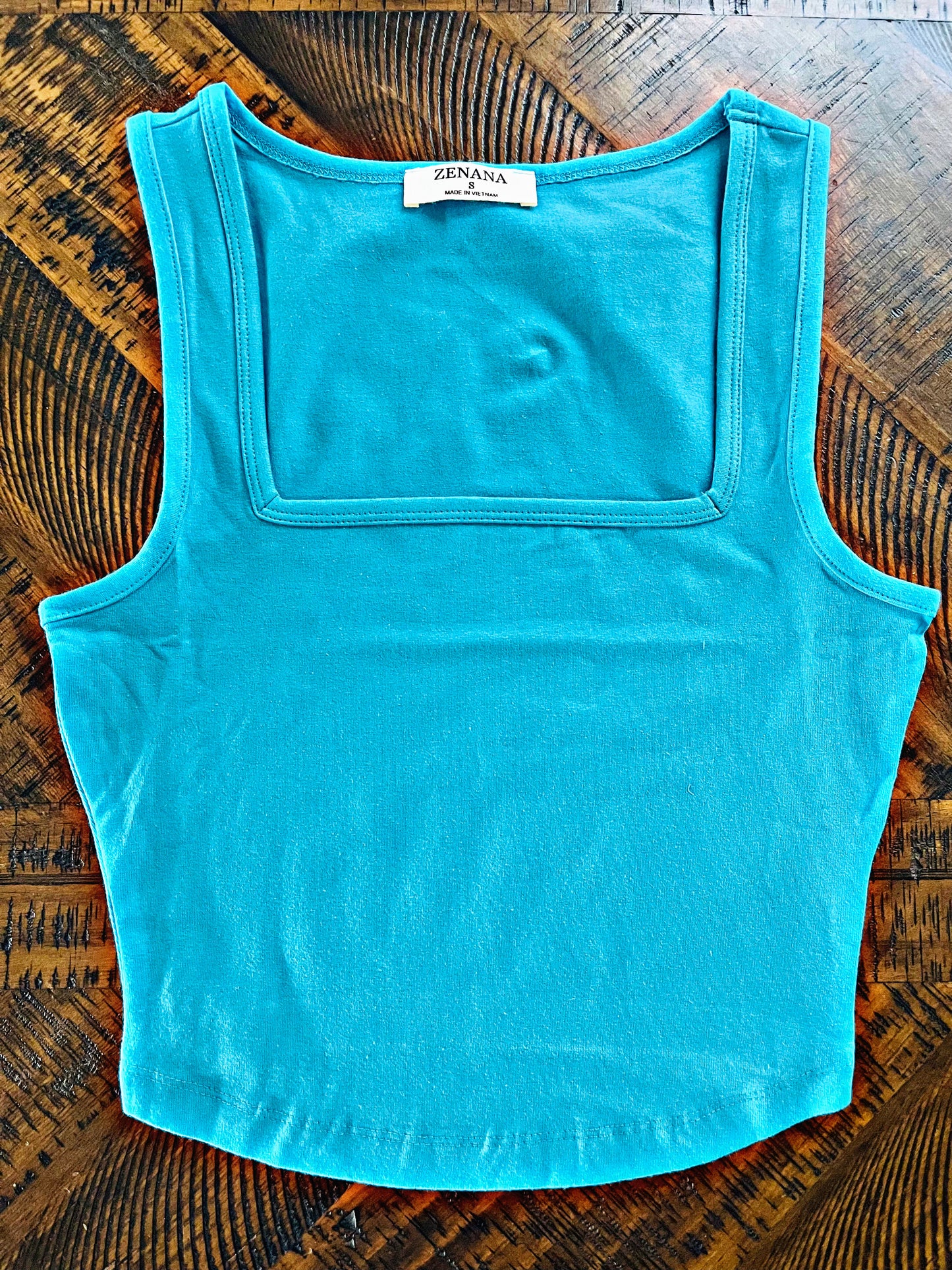 Ice Blue Zenana Crop Tank