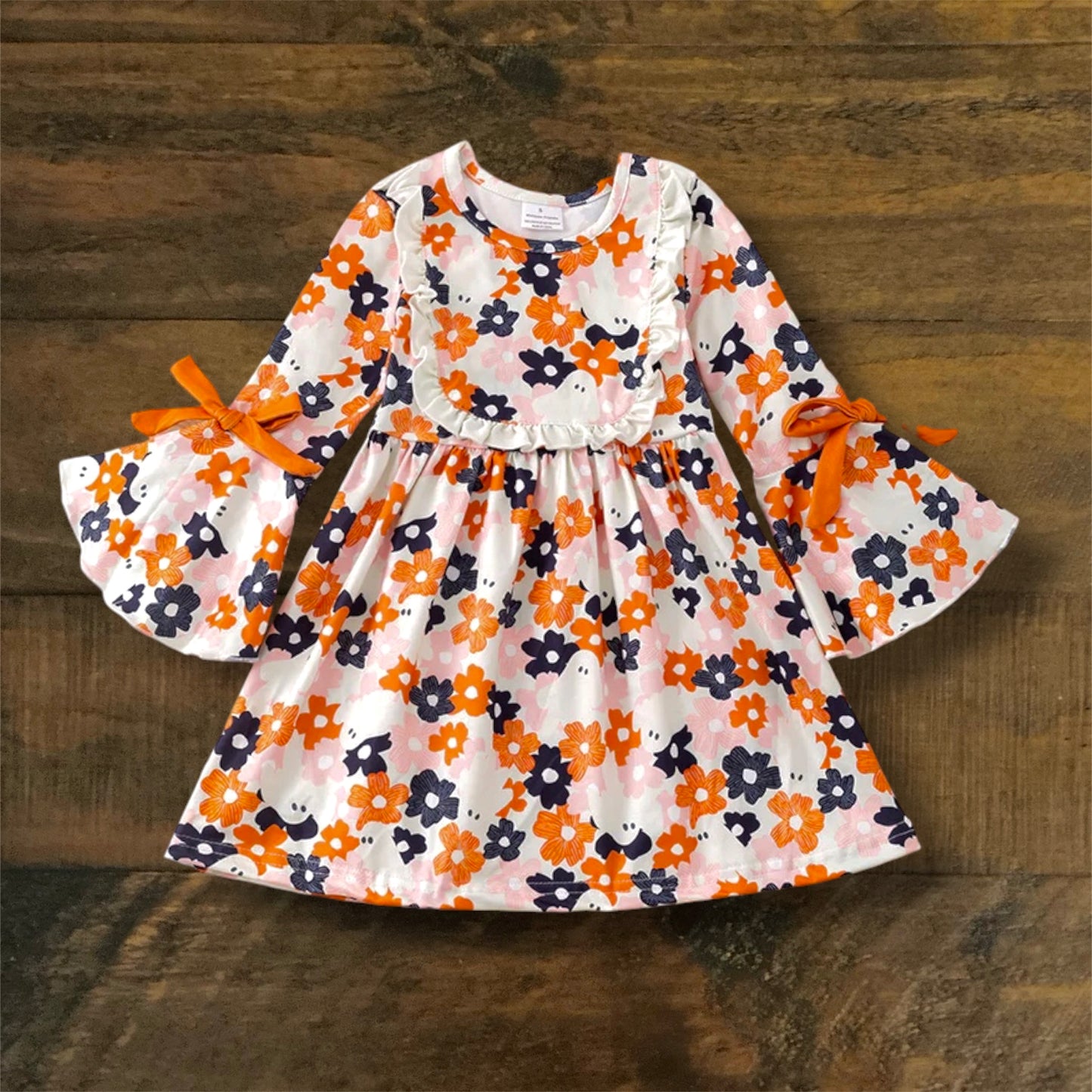 Girl’s Ghost and Floral Print Dress