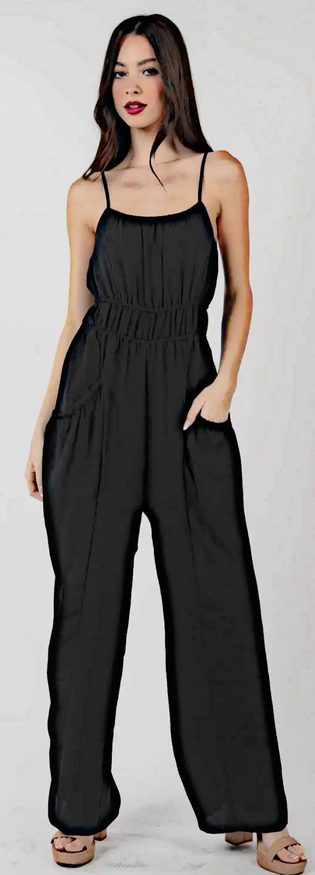 Black Spaghetti Strap Jumpsuit