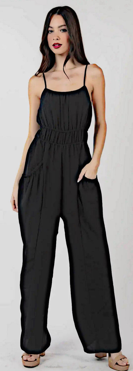 Black Spaghetti Strap Jumpsuit