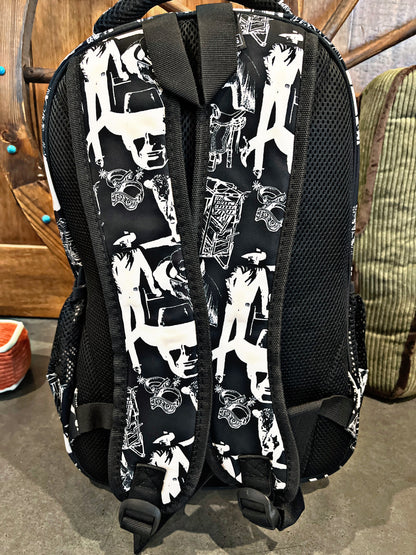 Black/White Western Print Backpack and LunchBox