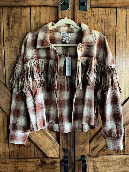 Fringe Plaid Shacket