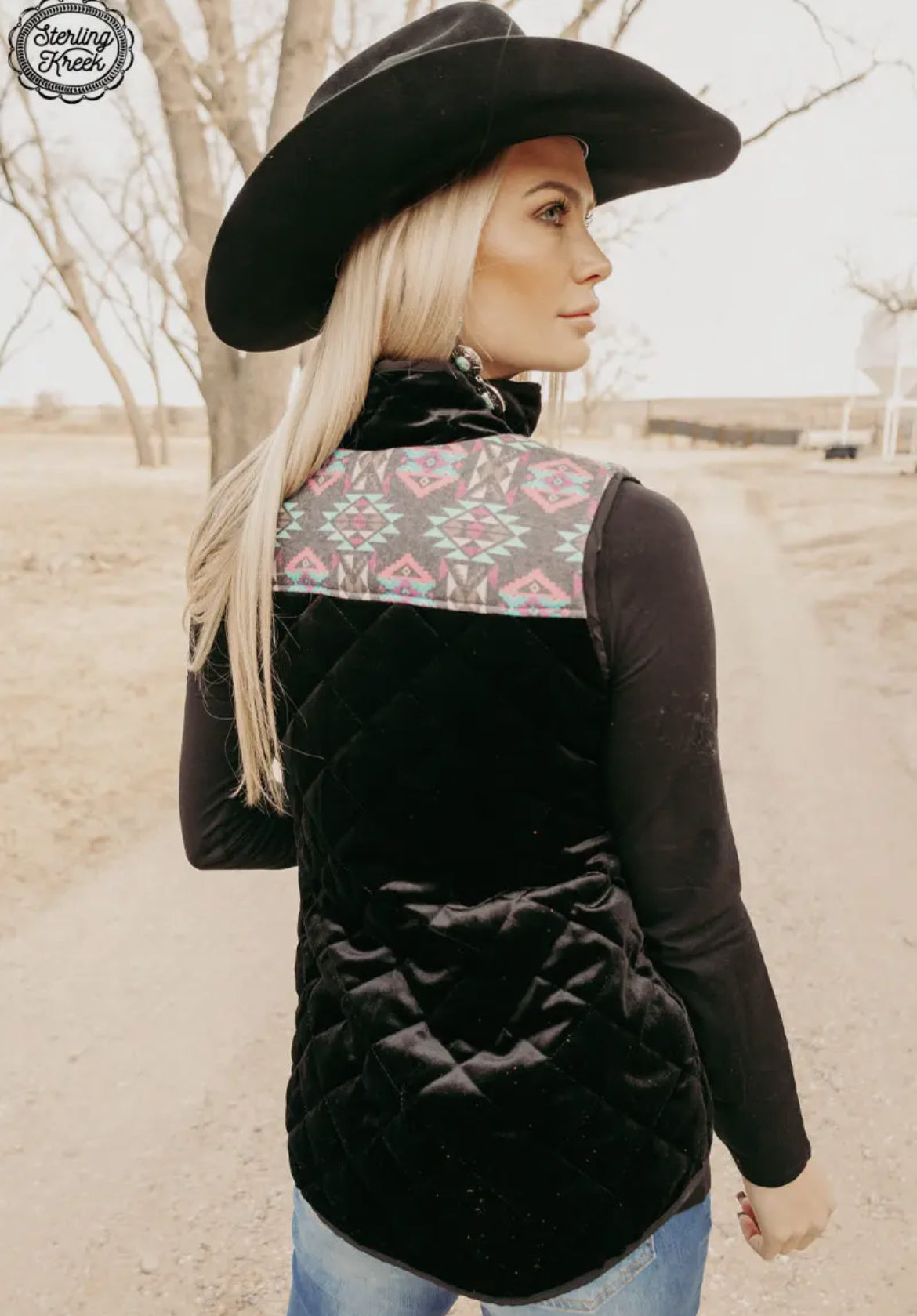 Aztec/Velvet Black Vest