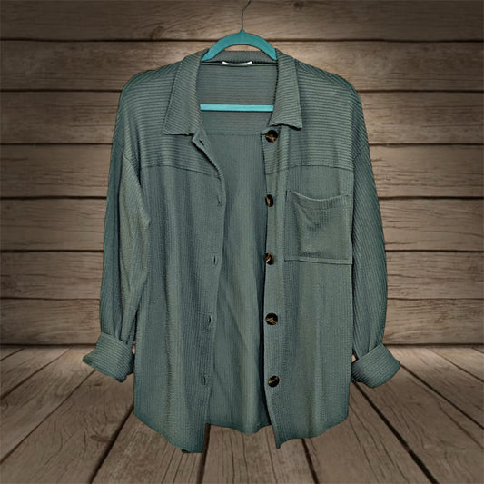 Sage Ribbed Shacket