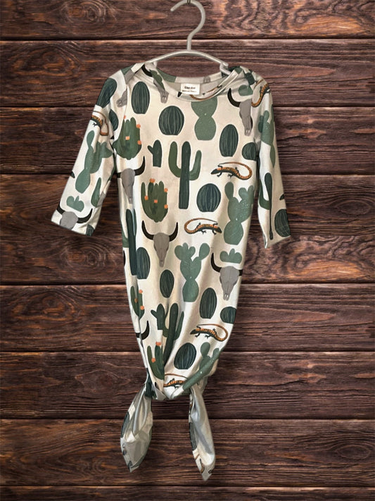 Cactus Print Infant Gown
