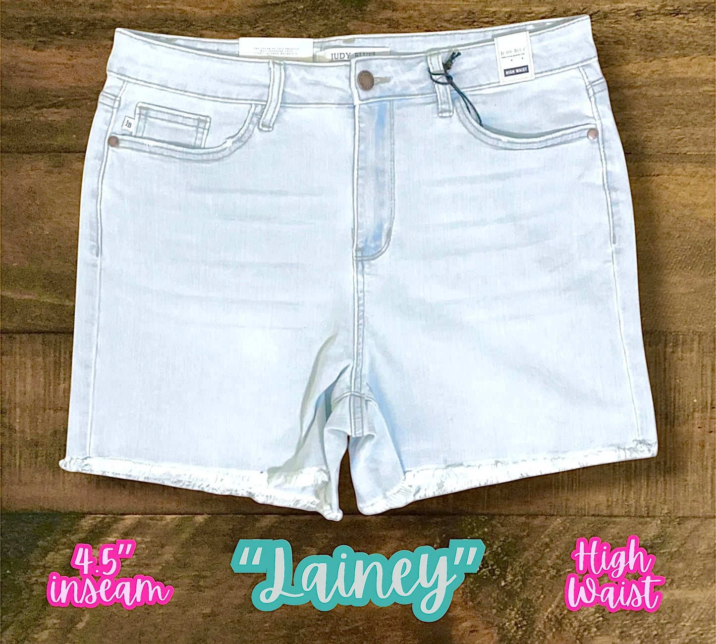 “Lainey” High Waisted Bleached Cut Off Shorts