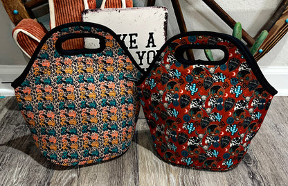 Western Print Lunch Totes