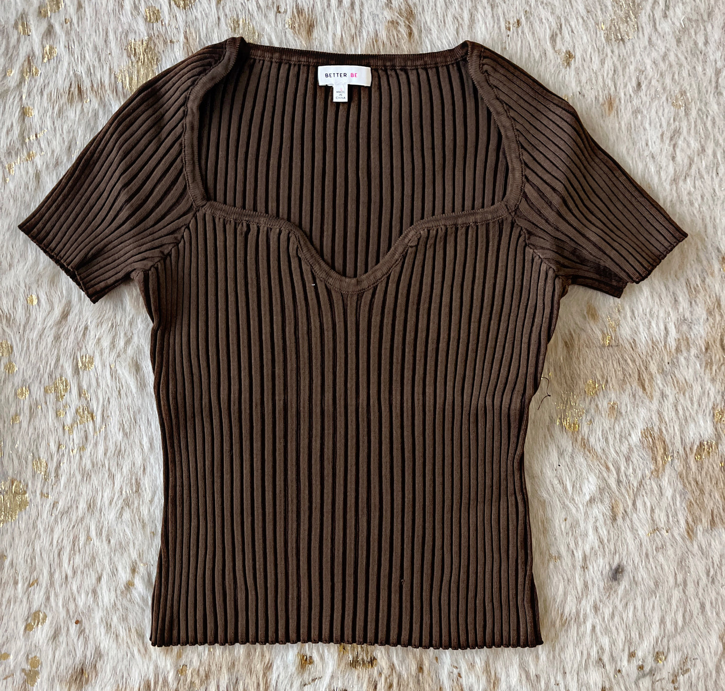 Chocolate Ribbed Top