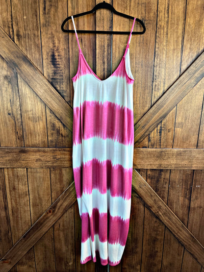 Pink/White Maxi Dress