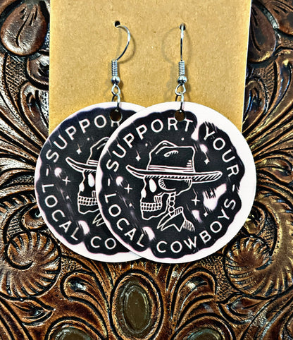 Wooden Western Themed Earrings