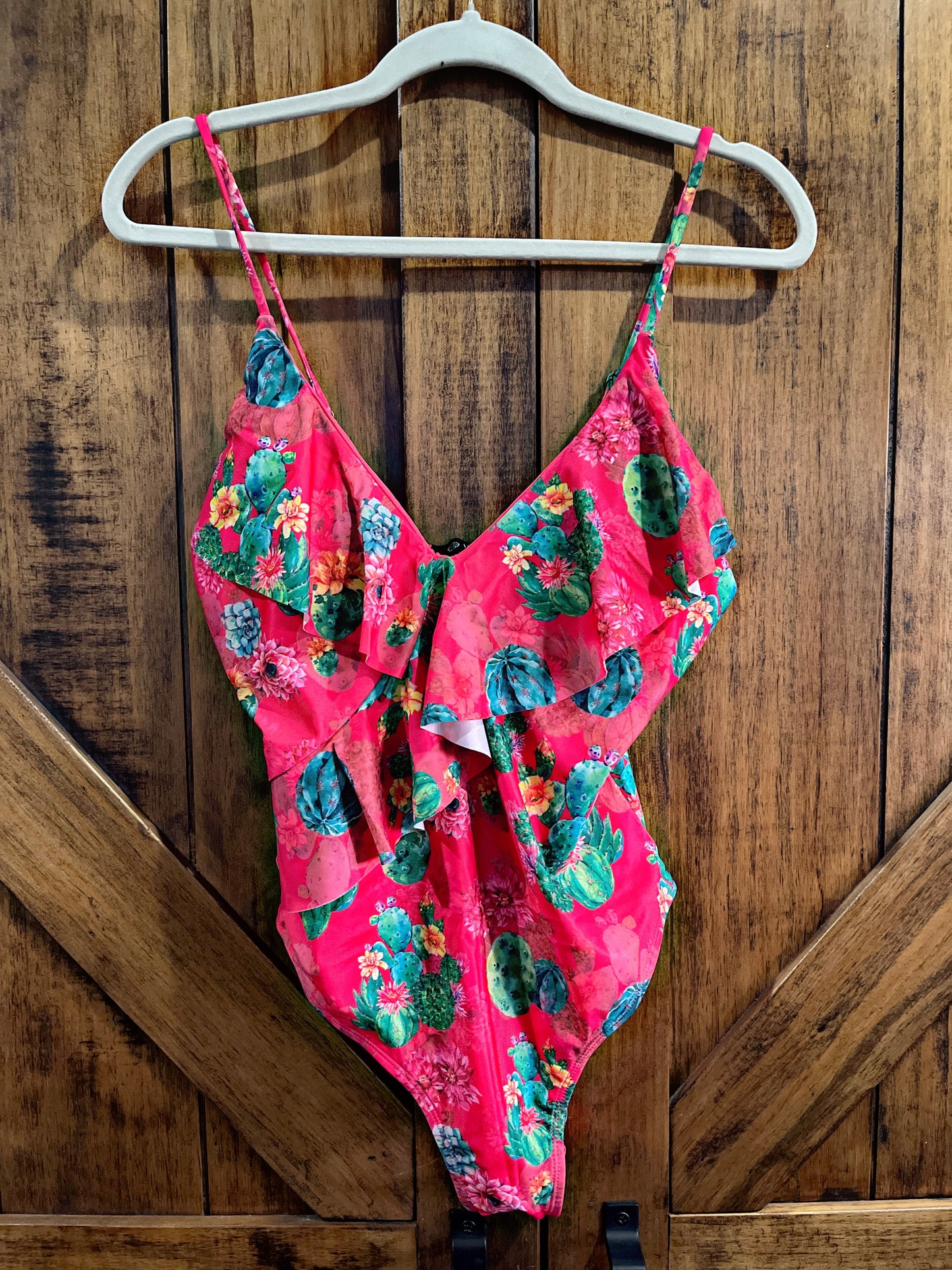 Pink Cactus Surplice Swimsuit