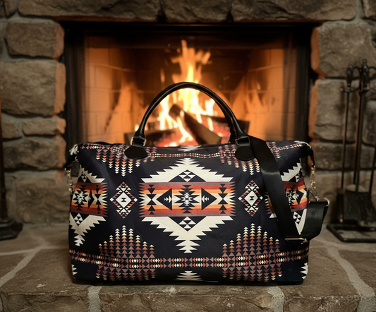 Black Southwest Print Weekend Bag