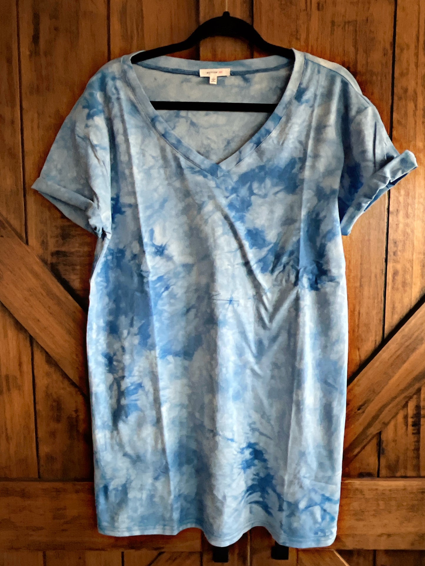 Blue Tie-dye T-Shirt Dress