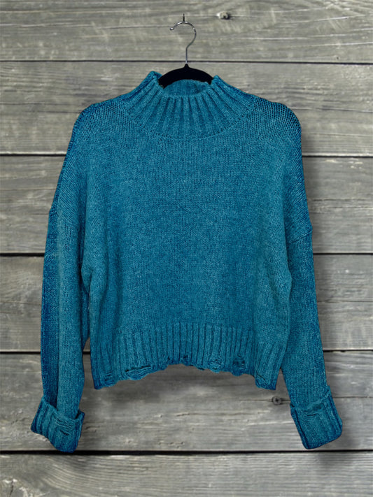 Turquoise Mock Neck Sweater