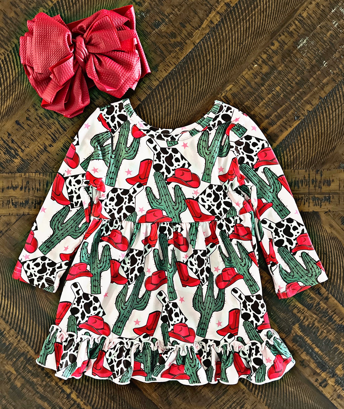 Red Boots/Cactus Dress