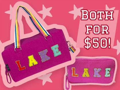 Ribbed Duffle and Matching Cosmetic Bag