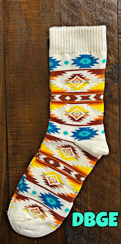 Western Print Socks