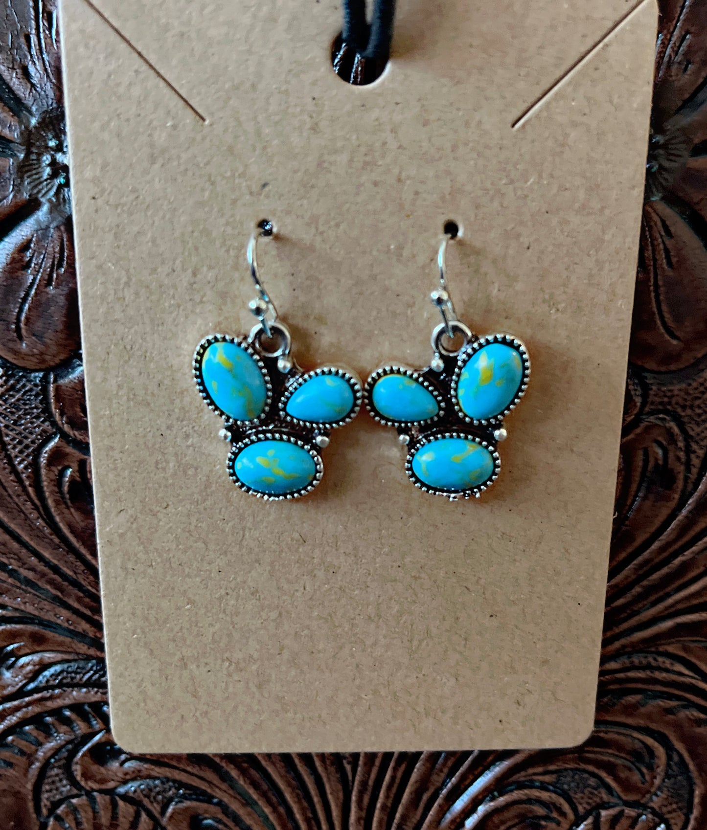 Turquoise Cluster Dangle Earrings