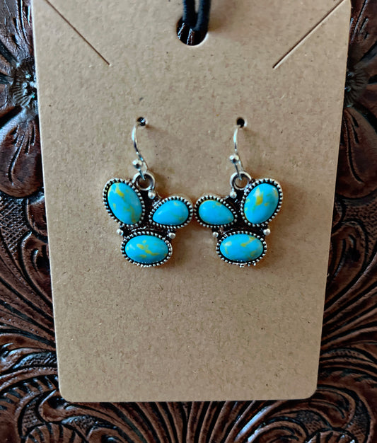 Turquoise Cluster Dangle Earrings