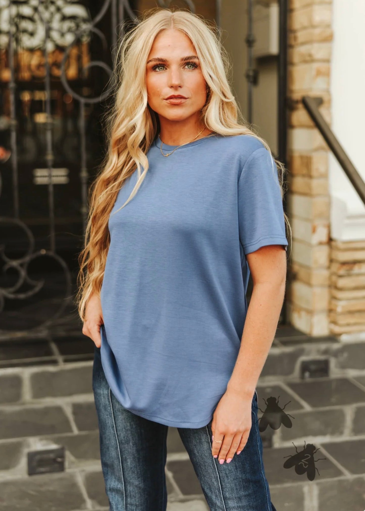 Basic Cloud Loose Fit Top - Denim