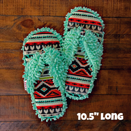 Aztec/Mint Spa Slippers