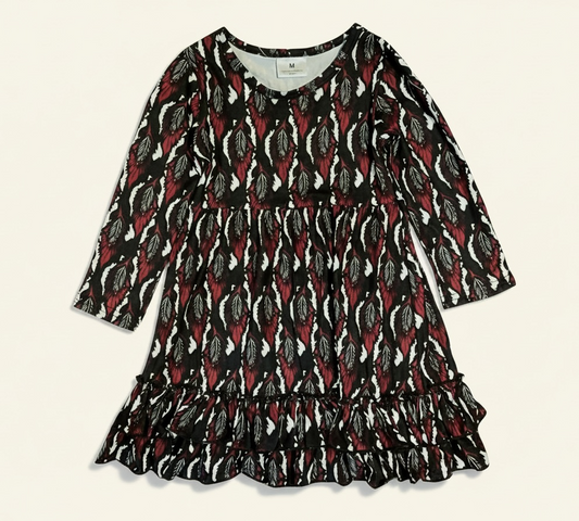 Girl’s Black and Brown Feather Dress