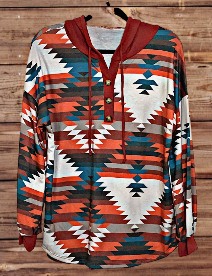 Red/Southwest Hoodie