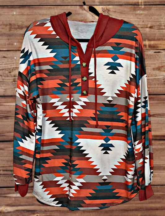 Red/Southwest Hoodie