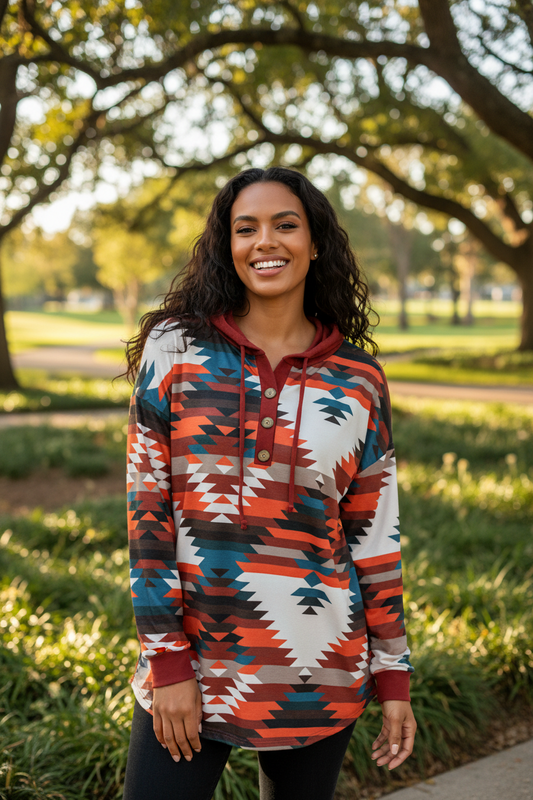 Red/Southwest Hoodie