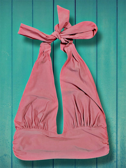 Pink Halter Crop Top