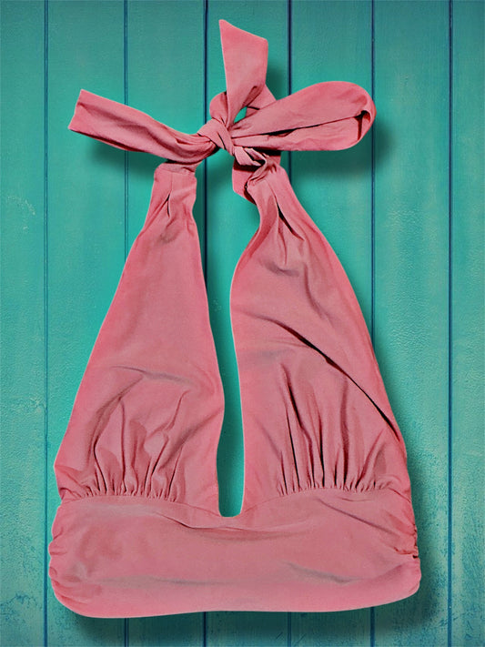 Pink Halter Crop Top