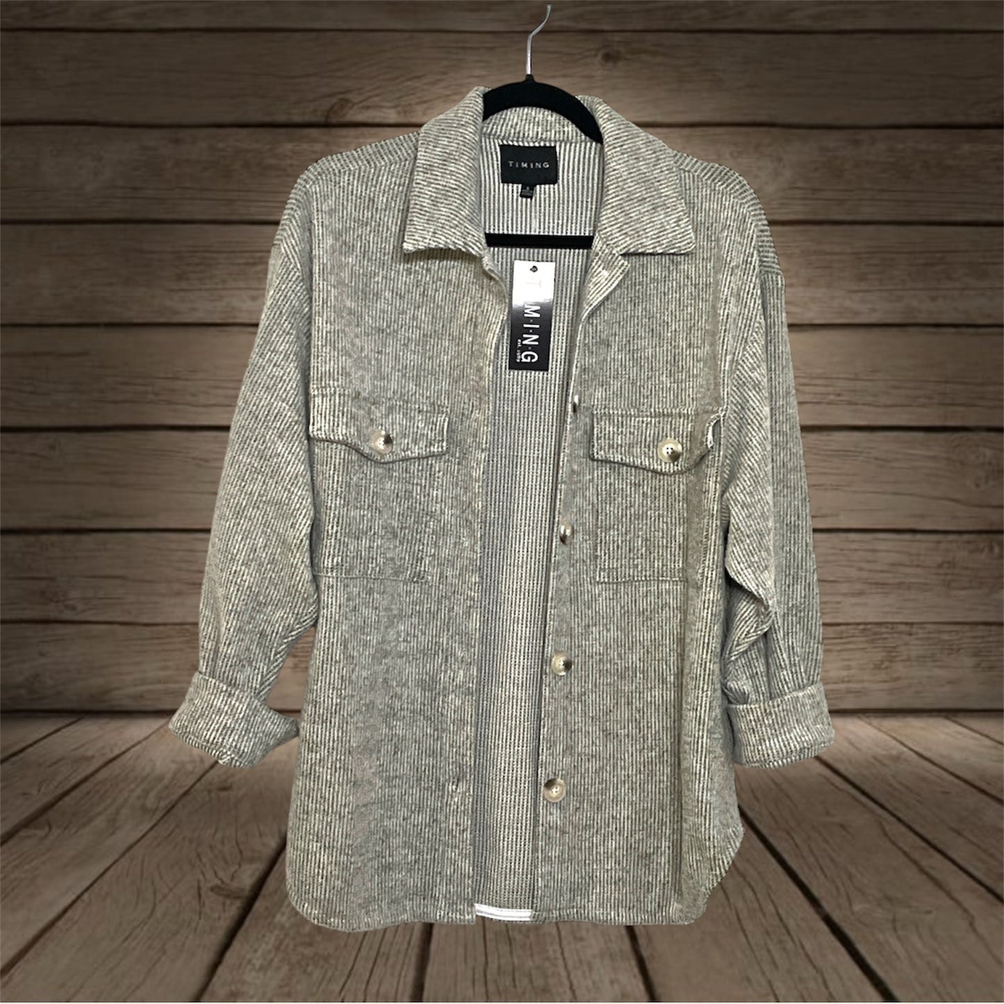 Grey Waffle Shacket