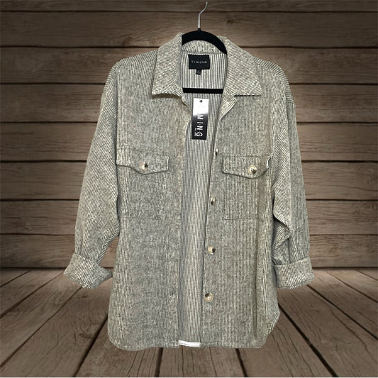 Grey Waffle Shacket