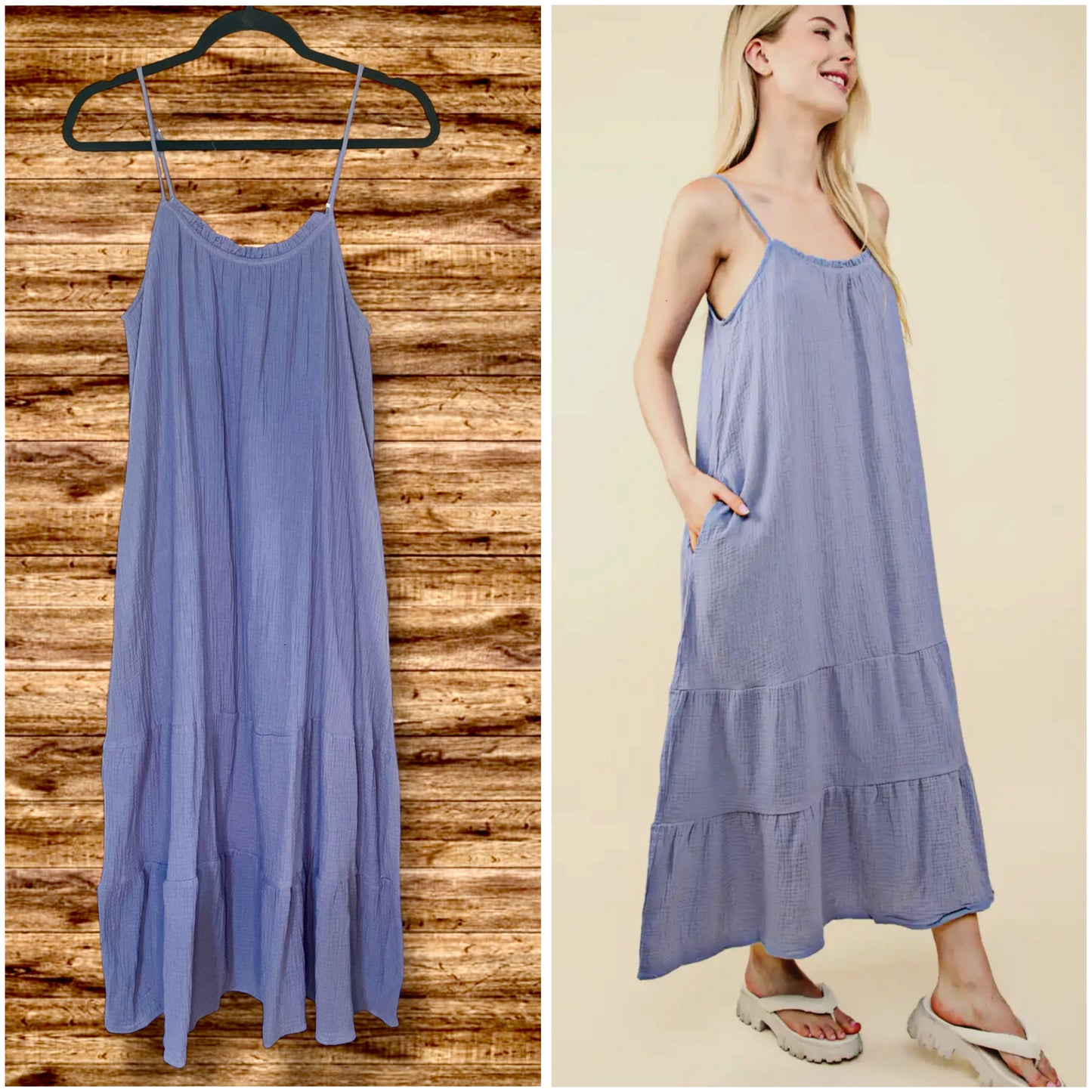 Blue Stone Midi Dress
