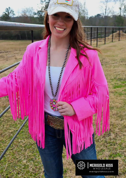 Hot Pink Fringe Jacket