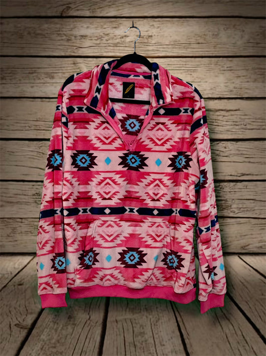 Pink Southwest Print Pullover