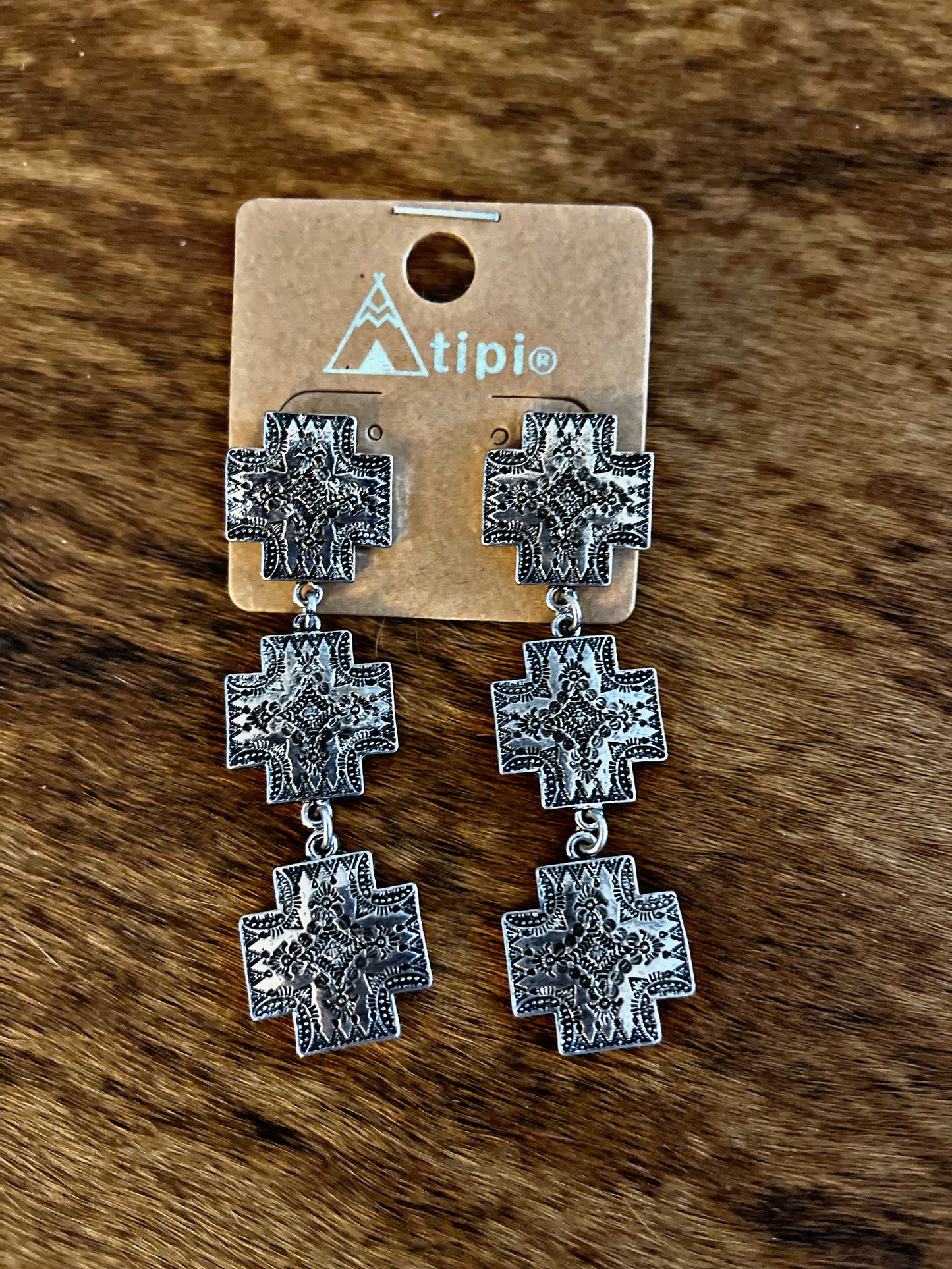Western Designed Tooled Earrings