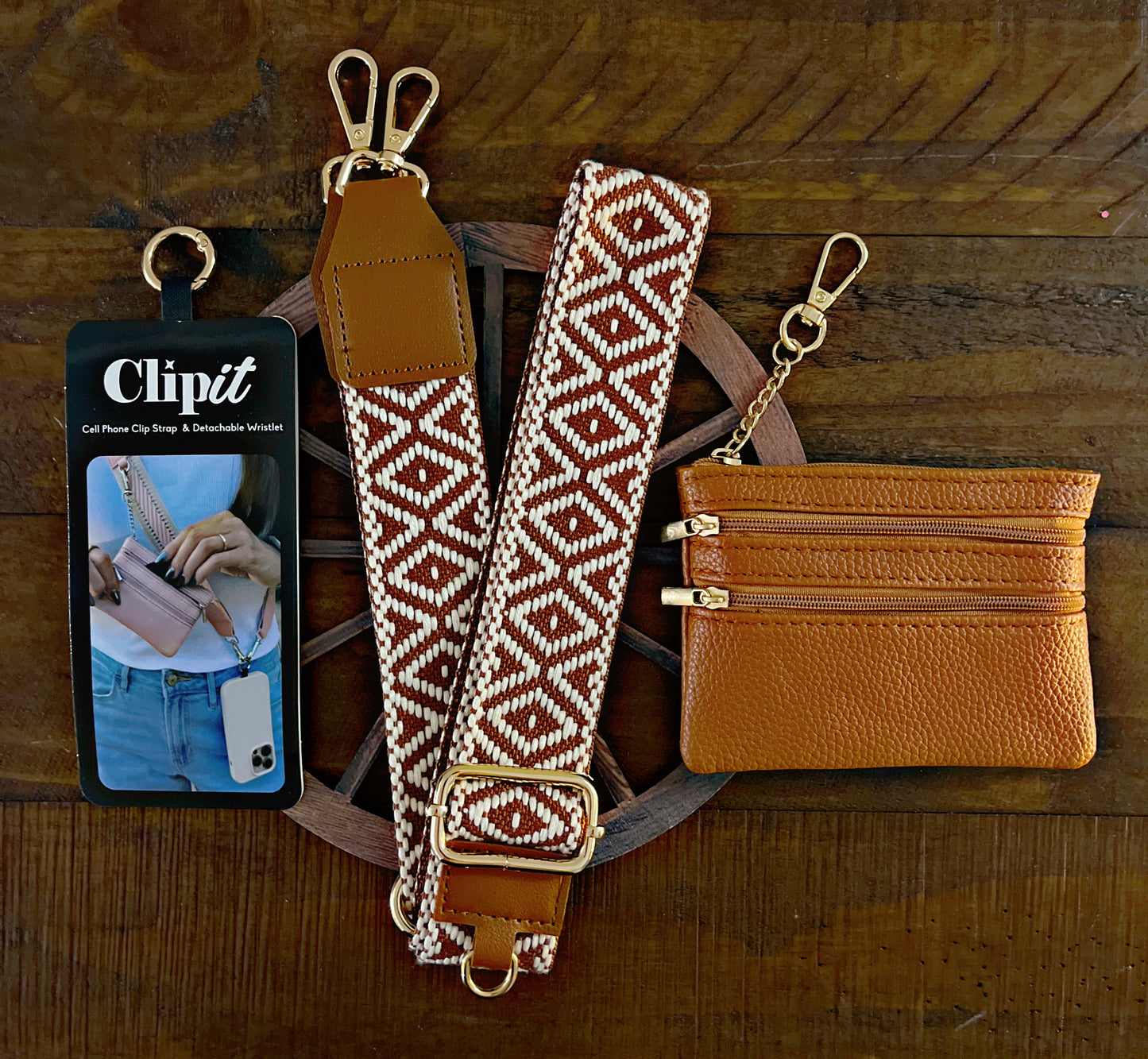 Cell Phone Crossbody Straps with Detachable Wristlet