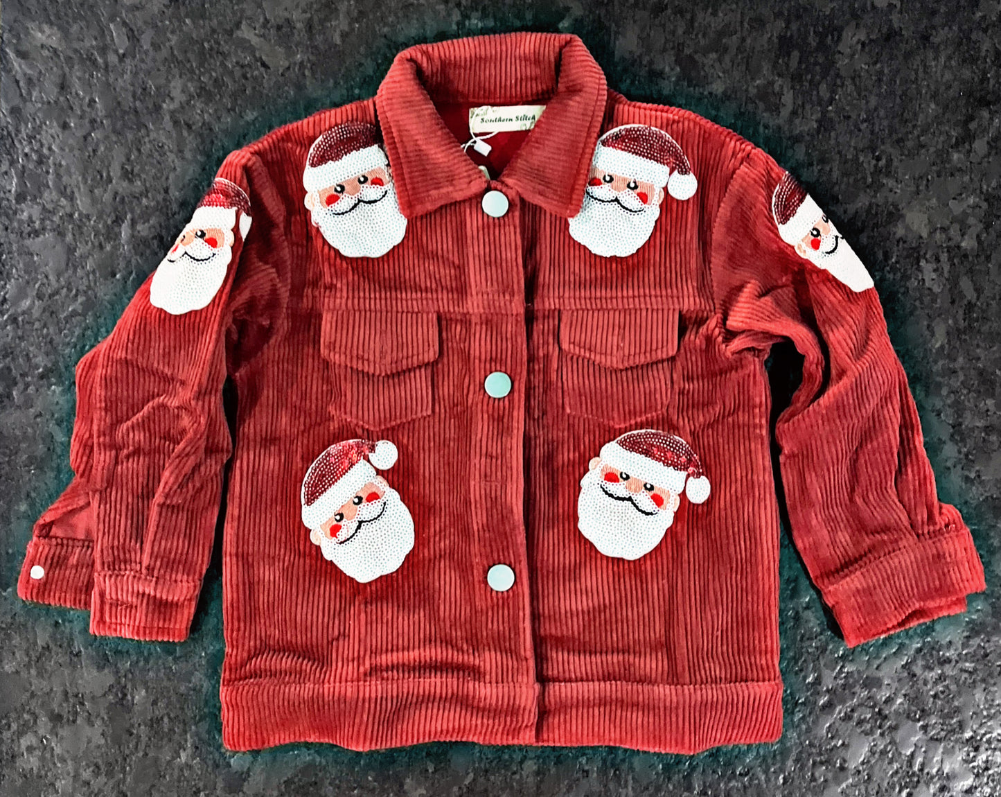 Little Girls Santa Corduroy Shacket