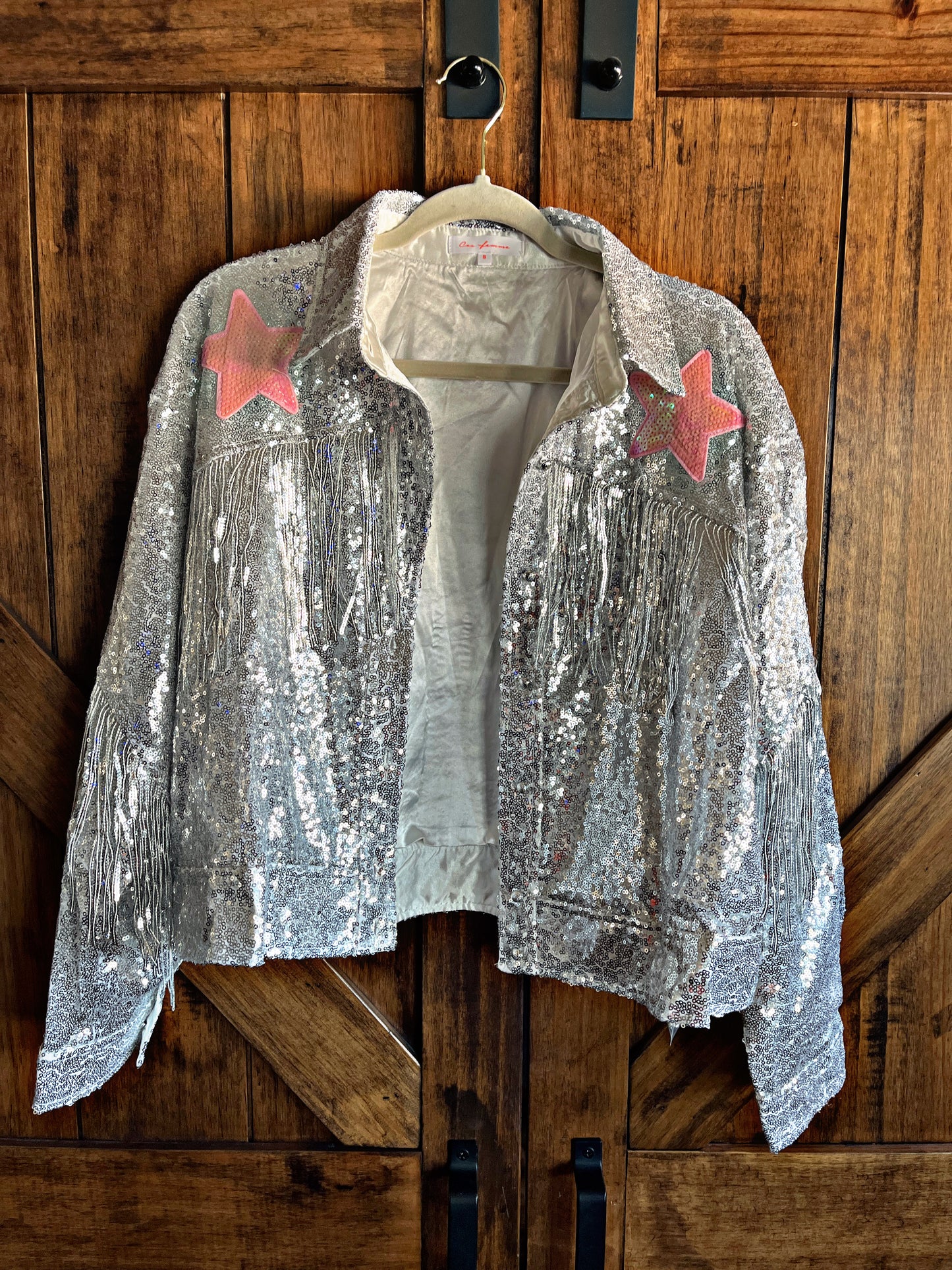 Silver/Star Sequin Fringe Jacket