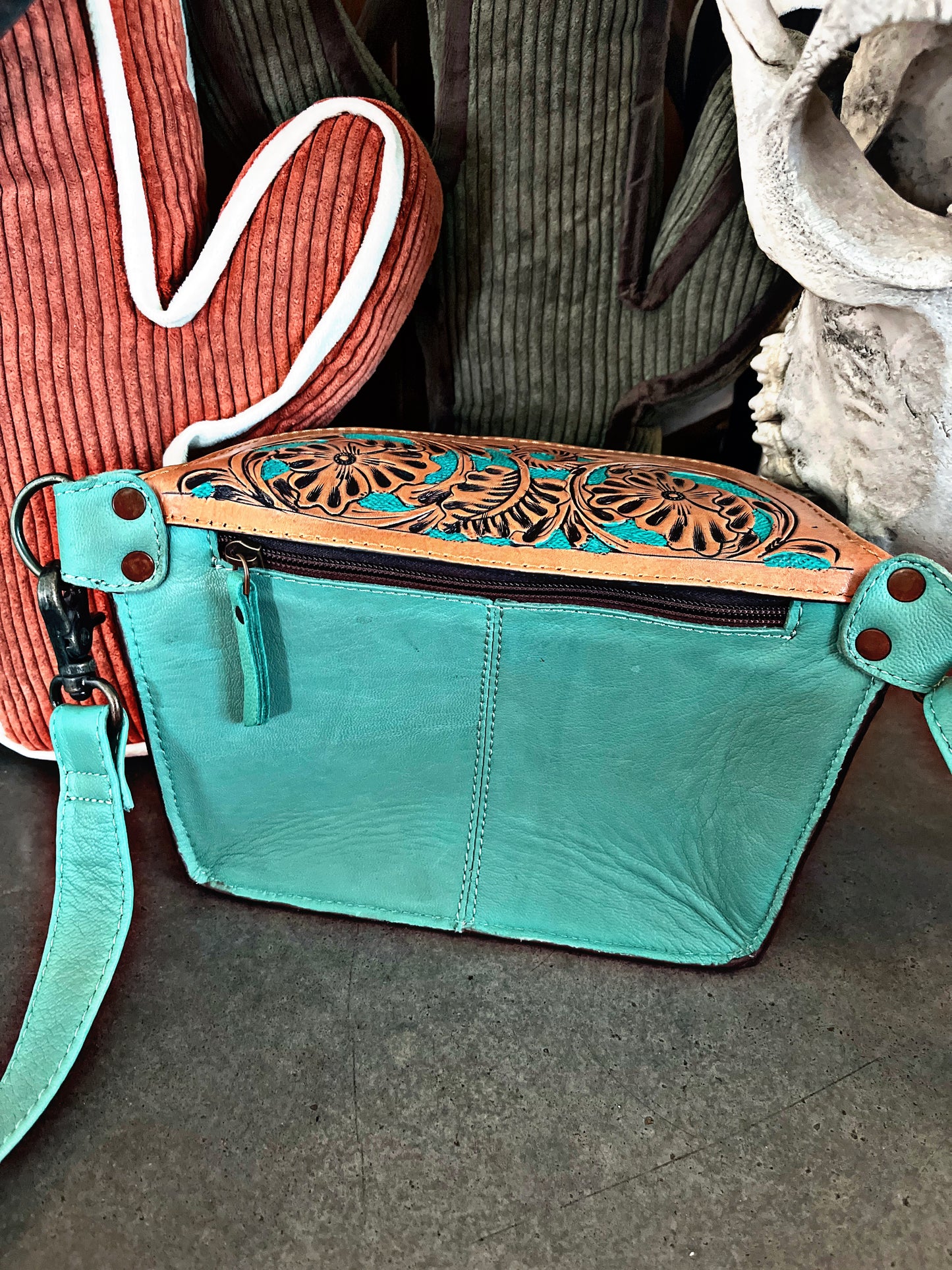 Tooled Leather Fanny Pack/Sling Bag