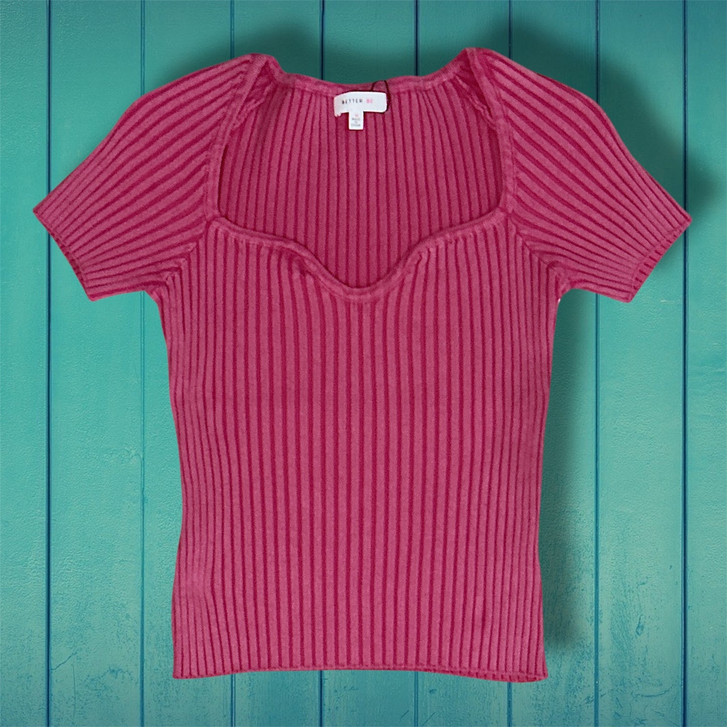 Pink Ribbed Crop Top