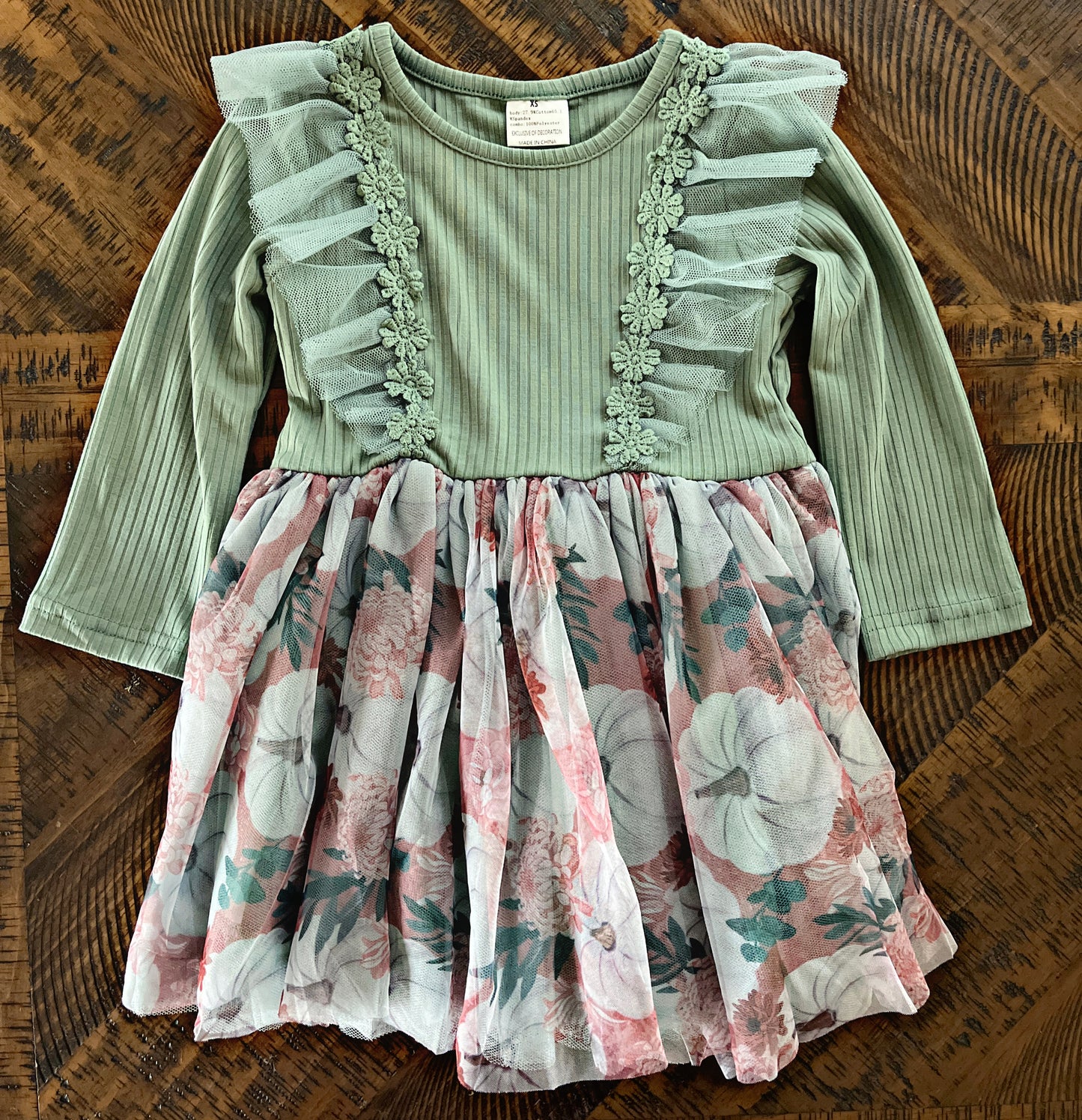 Green Pumpkin Ruffle Dress