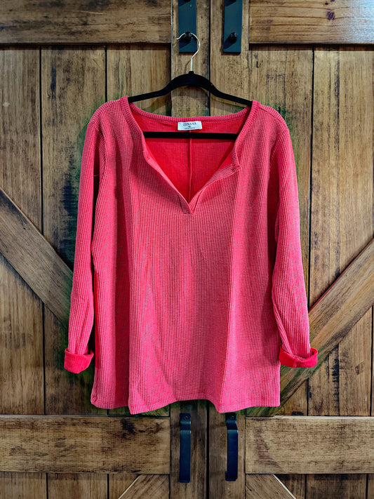 Ruby Waffle Top